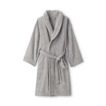 Cotton Pile Bathrobe Grey MUJI