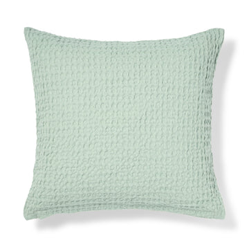 Washed Cotton Waffle Cushion Cover (43 x 43 cm) Green MUJI
