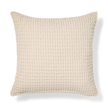 Washed Cotton Waffle Cushion Cover (55 x 59 cm) Greige MUJI