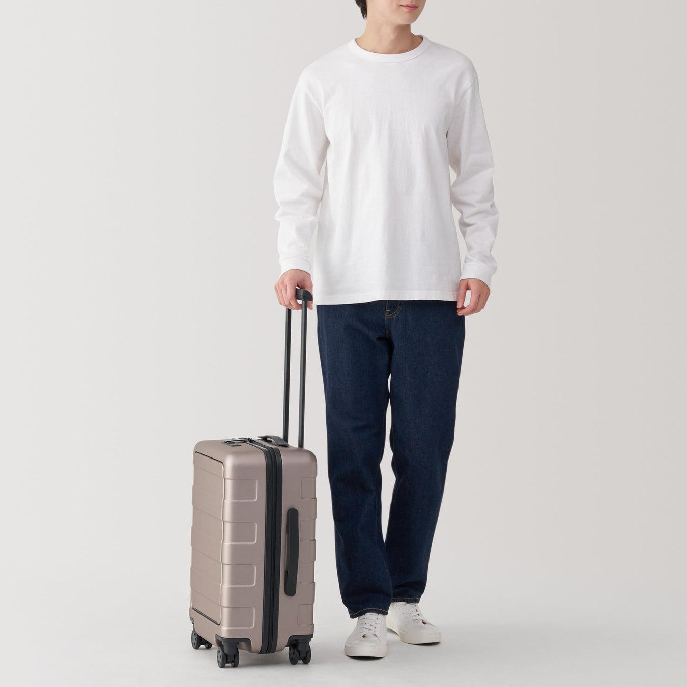 Front Open Hard Suitcase 32L | Carry-On Beige MUJI