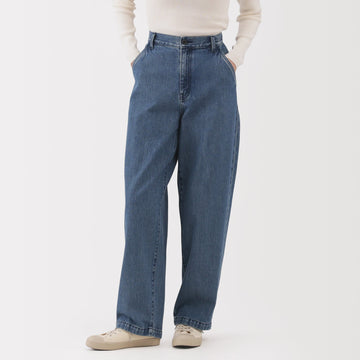 Kapok Denim Wide Tapered Pants MUJI