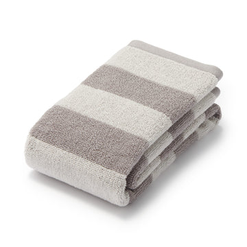 Twin Pile Face Towel Grey Stripe MUJI