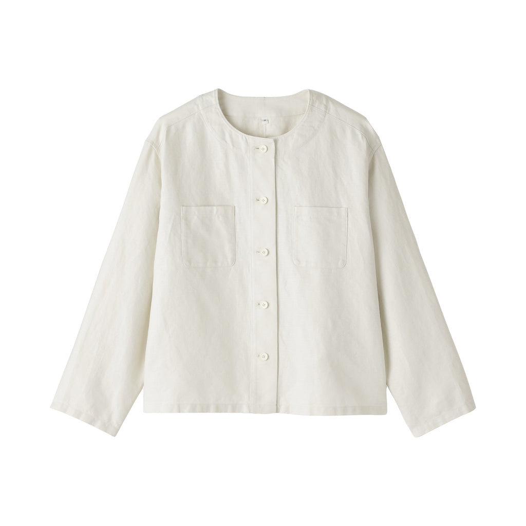 Hemp Blend Twill Shirt | Women's Spring Tops | MUJI Canada