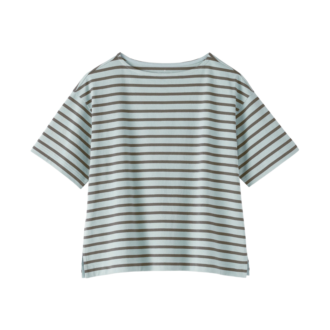 #wk 6 - Jersey Boatneck T-Shirt BB2UL26S Light Blue Pattern MUJI