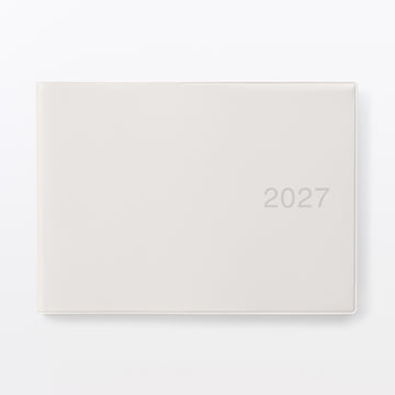 B5 Half Size Monthly/Weekly Planner From Dec. 2026 - White Grey MUJI