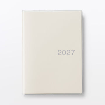 A5 Viewable-At-Once Monthly/Daily Planner From Dec. 2026 White MUJI