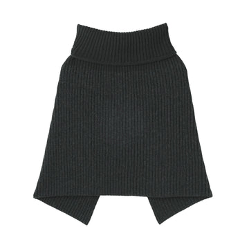 Non-Itchy Merino Wool Poncho Charcoal Grey MUJI