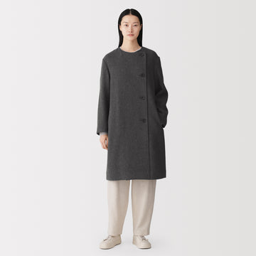 Labo Cashmere Mix Collarless Coat MUJI