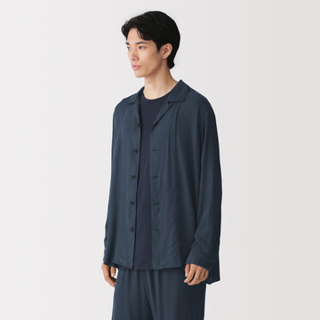 Labo Cupro Blend Open Collar Shirt MUJI