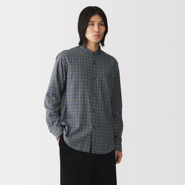Flannel Stand Collar Shirt MUJI