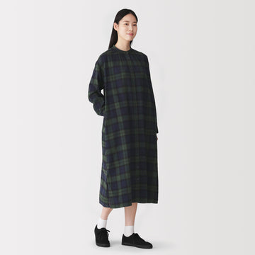 Flannel Stand Collar Dress MUJI