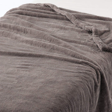 Warm Thick Blanket - Queen Dark Beige MUJI