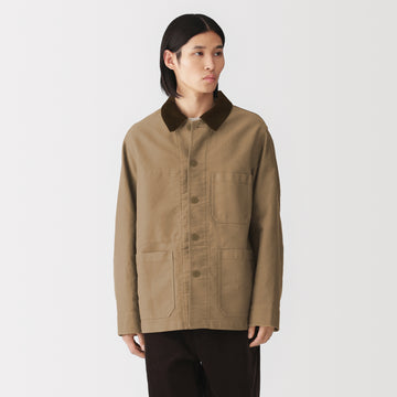 Kapok Blend Corduroy Collar Jacket
