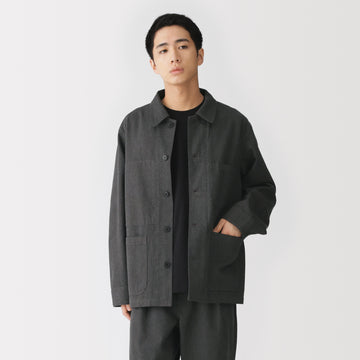 Kapok Blend Heather Twill Coverall Jacket MUJI