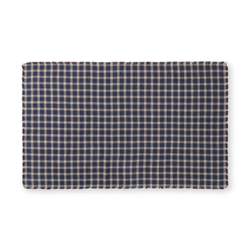 Cotton Flannel Blanket Navy Check MUJI