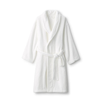 Cotton Pile Bathrobe Off White MUJI