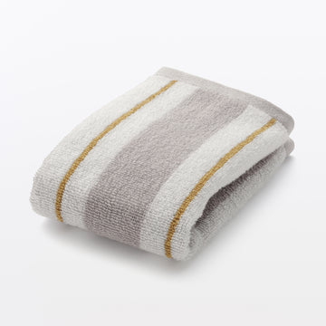 #WK36 YL - Twin Pile Hand Towel JJAZ1A6A Grey Multi-stripe MUJI