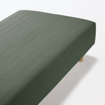 Cotton Flannel Fitted Sheet Green MUJI