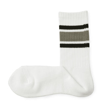 Pile Socks White Pattern MUJI