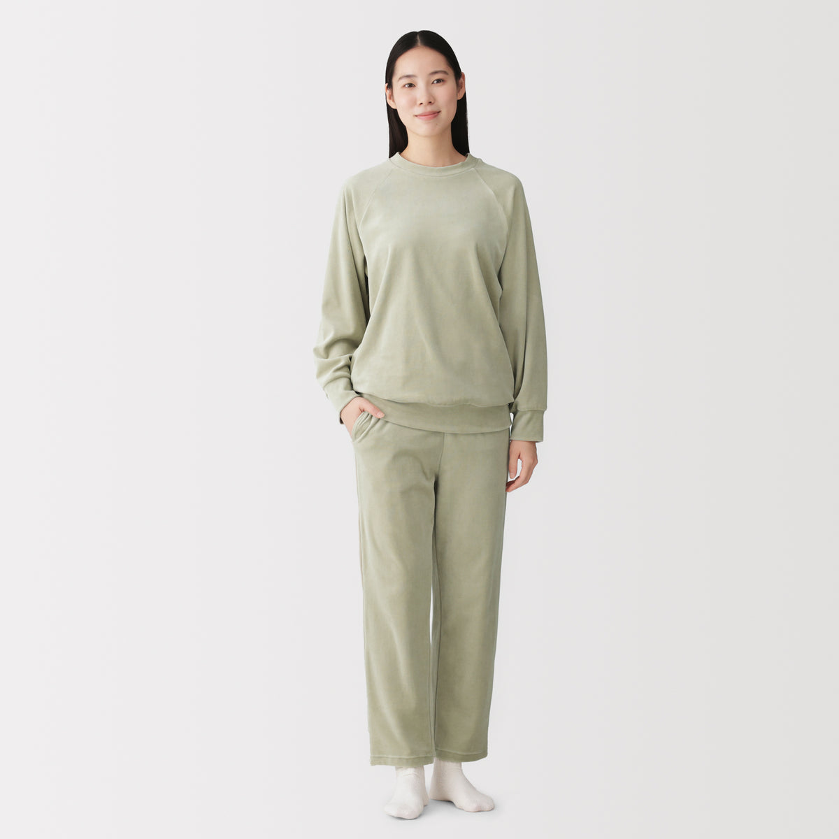 Cotton Velour Loungewear Set | Women's Pajamas | MUJI Canada