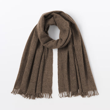 #WK36 Fluffy Wool Blanket Stole DDC10A6A Smoky Brown MUJI