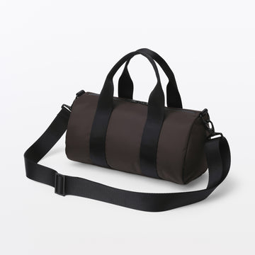 Labo Recycled Nylon Mini Boston Bag Dark Brown MUJI