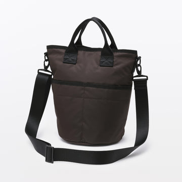 Labo Recycled Nylon Mini Bucket Bag Dark Brown MUJI