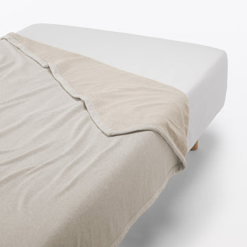 Reversible Velour Gauze Blanket - Double Light Beige MUJI