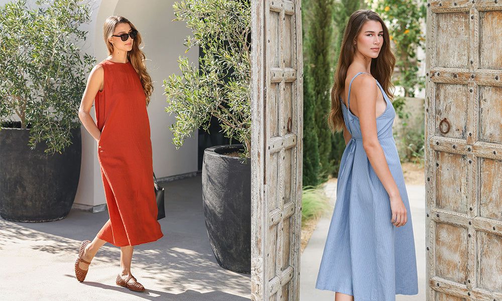 Women's sleeveless dress & Women's Hemp blend cami dress.