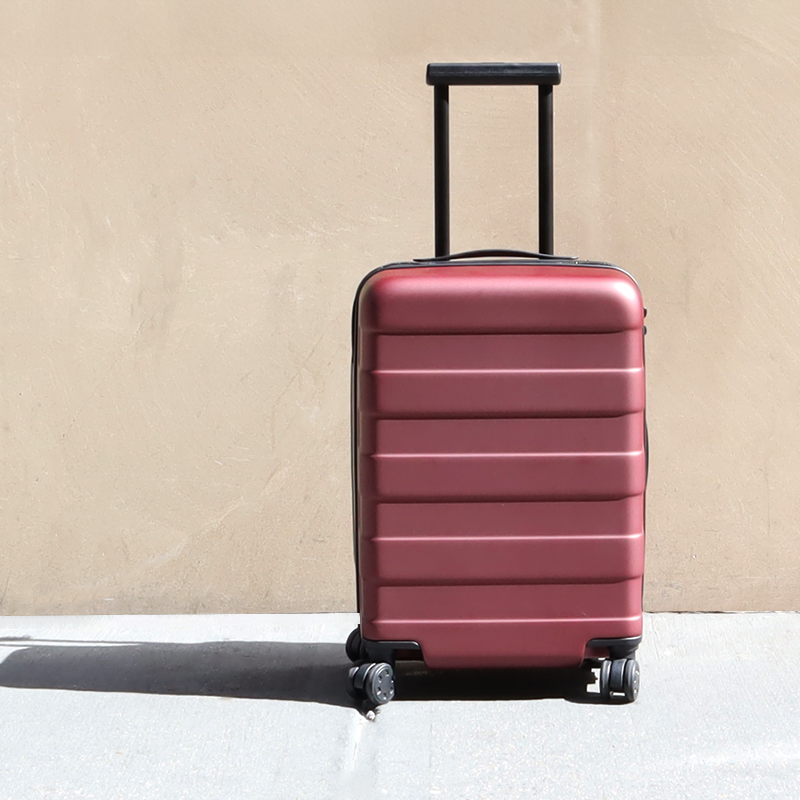 Adjustable Handle Hard Shell Suitcase 36L | Carry-On Burgundy MUJI