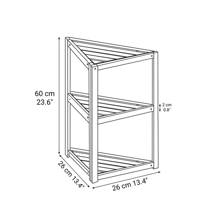 Bamboo Corner Rack 3 Tiers | MUJI Canada