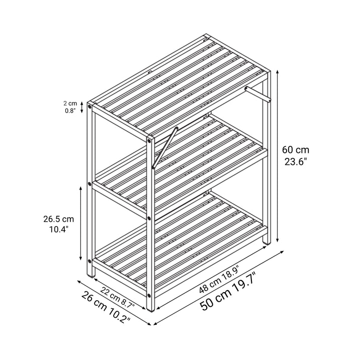 Bamboo Multi Purpose Rack 3 Tiers | MUJI Canada