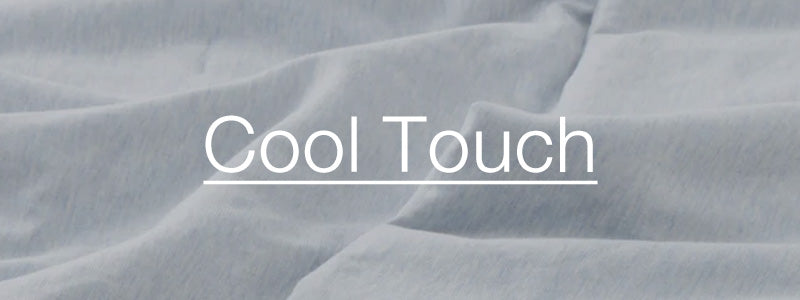 Text 'Cool Touch' on a textured gray background