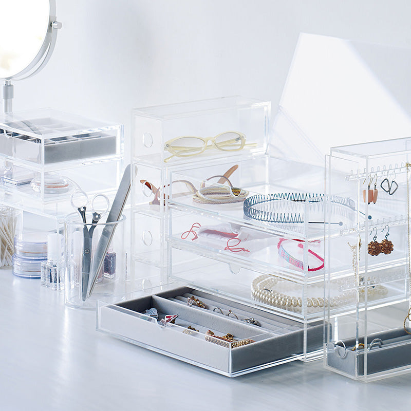 Clear Acrylic Storage Container on a White Background