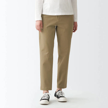 Women's 4-Way Stretch Chino Slim Tapered Pants (L 30inch / 75cm) MUJI