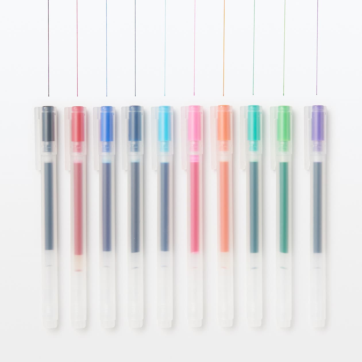 Gel Ink Cap Type Ballpoint Pen 10 Colour Set