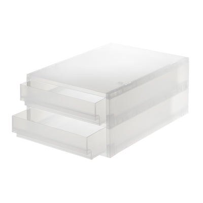 Polypropylene Storage Case Extra Shallow 2 Drawers (W26*D37*H16.5 cm)