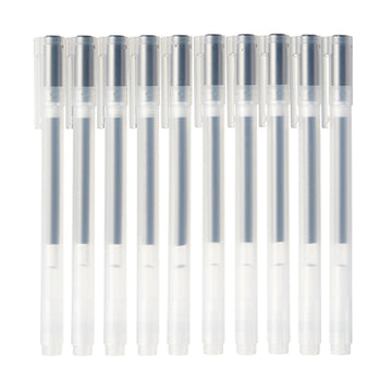 Gel Ink Ballpoint Pen Cap Type Set of 10 Black MUJI