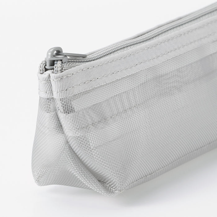  Muji Gray Nylon Mesh Pen CASE Square See Through Easily take  Out pens Size (7x 2x 2) : Office Products