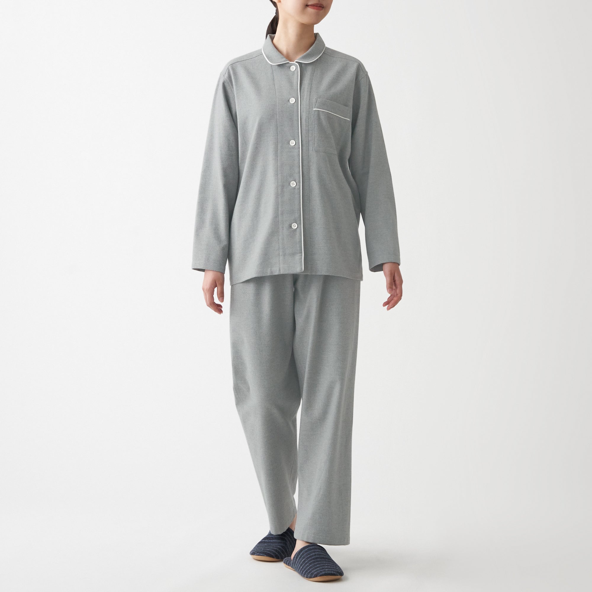 Women's Organic Cotton Side Seamless Flannel Pajamas