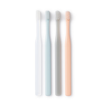 Polypropylene Toothbrush 4 Colours Set - Fine Bristles MUJI
