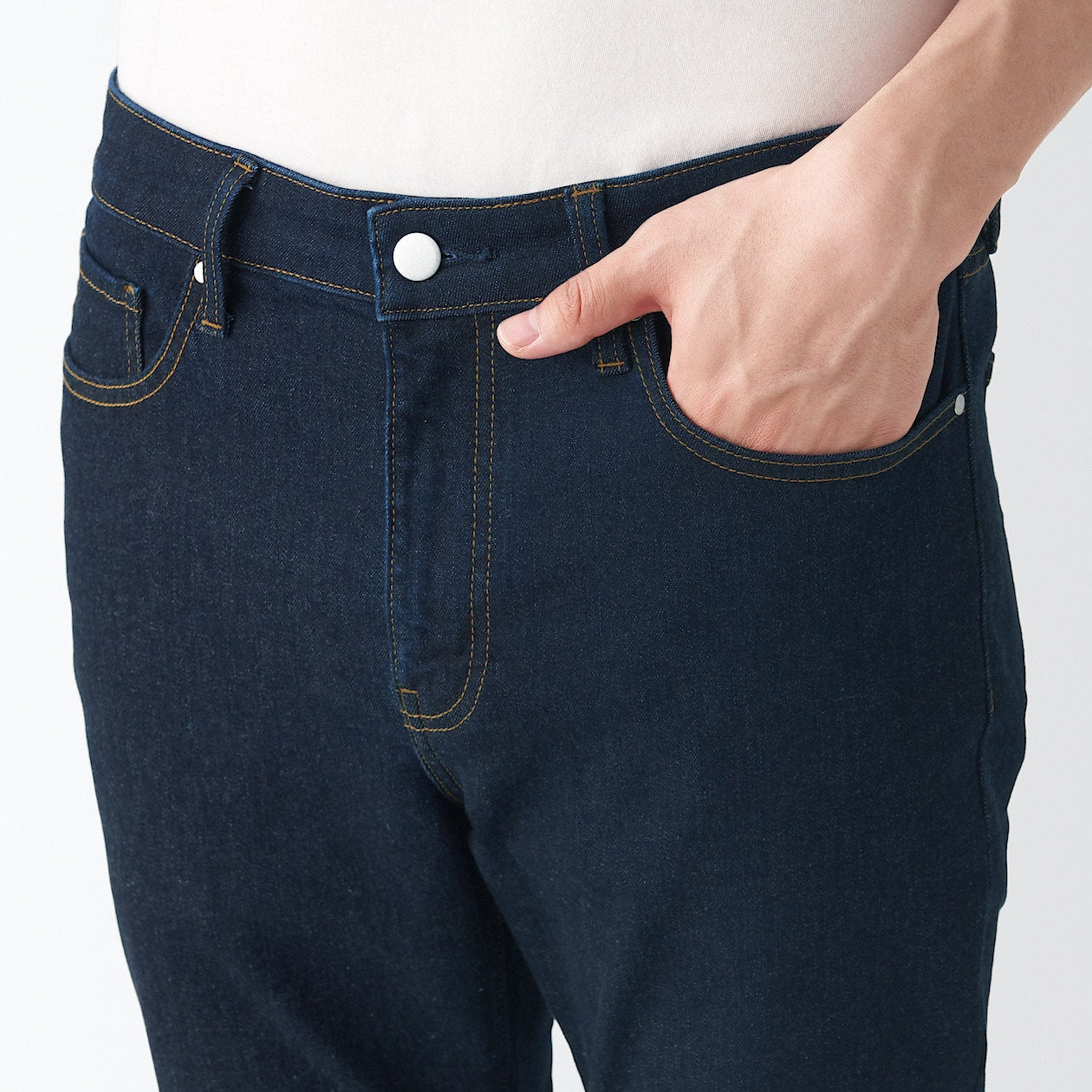 Men's Super Stretch Denim Skinny Pants Dark Navy (L 30inch / 76cm