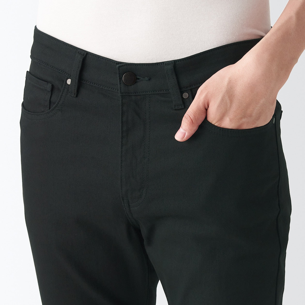 Men's Super Stretch Denim Skinny Pants Black (L 30inch / 76cm