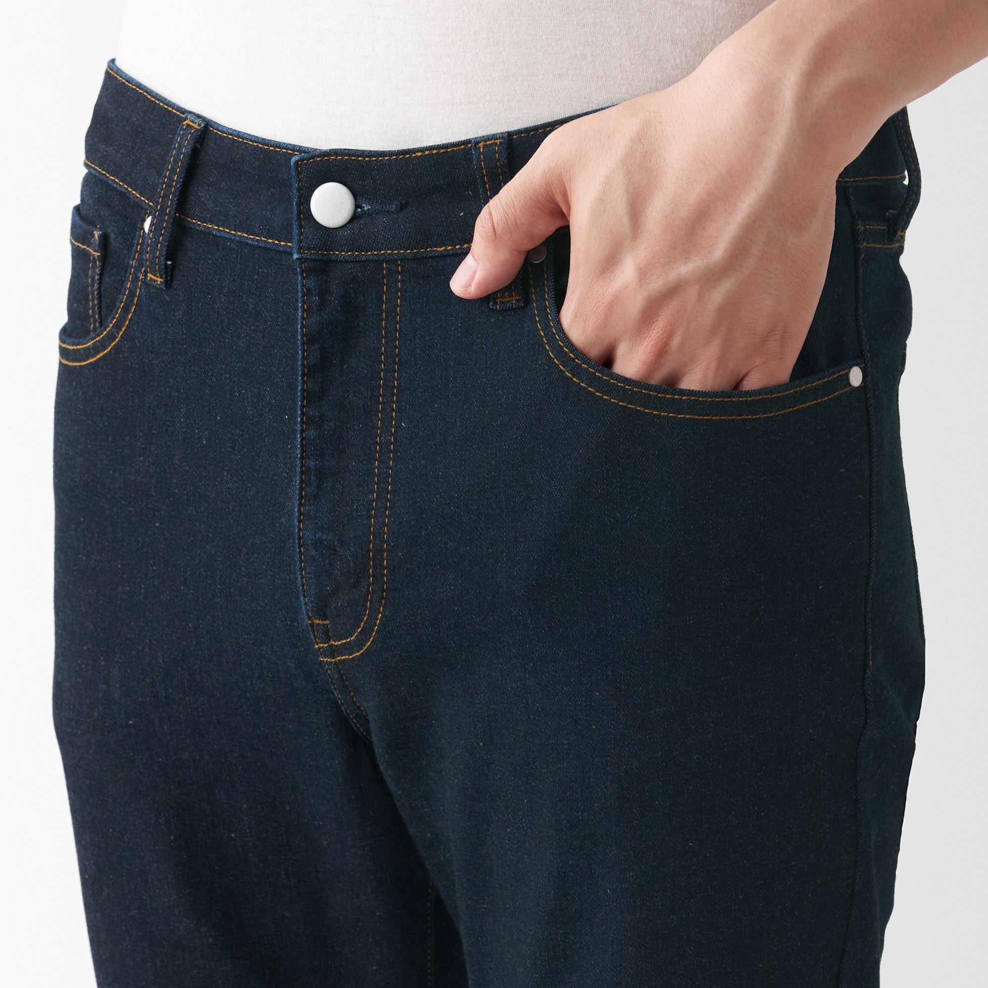 Men's Super Stretch Denim Skinny Pants Dark Navy (L 32inch / 82cm