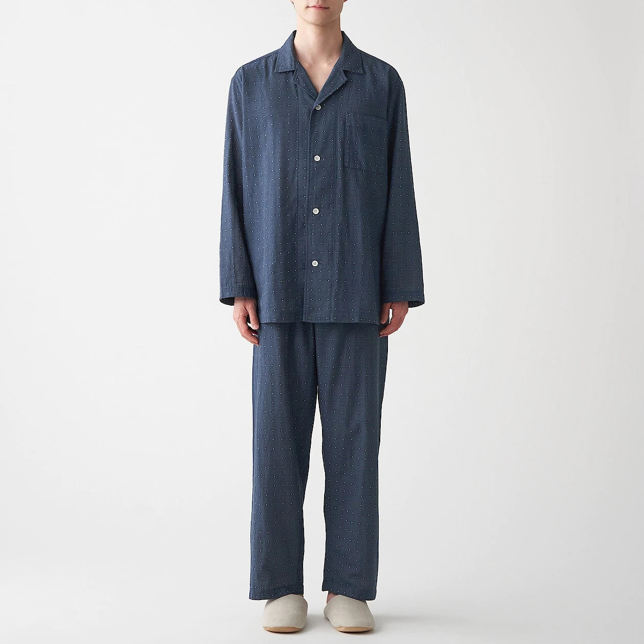 Men's Side Seamless Double Gauze Pajamas