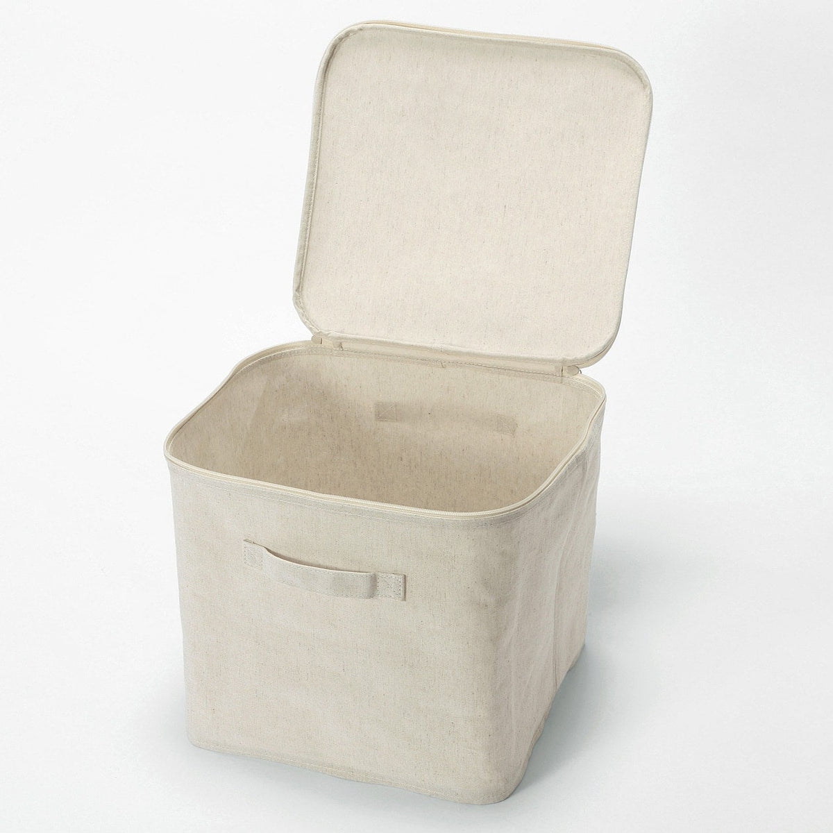 Polyester Linen Soft Box Square With Lid | Fabric Storage Boxes | MUJI ...