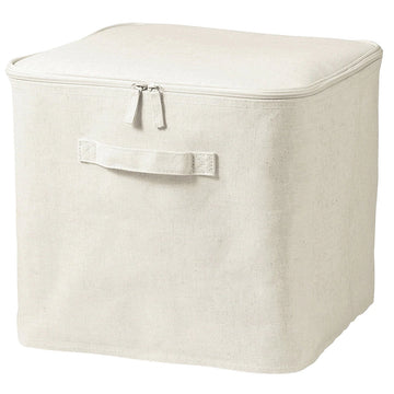 Polyester Linen Soft Box - Square With Lid MUJI