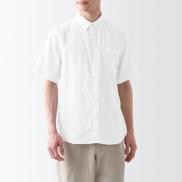 Men's Washed Hemp Short Sleeve Shirt, Sustainable Men's Clothing