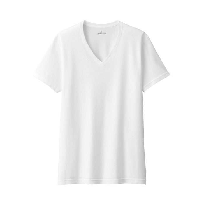Men's Breathable Cotton V Neck Short Sleeve T-Shirt, Cotton Quick Dry  Innerwear