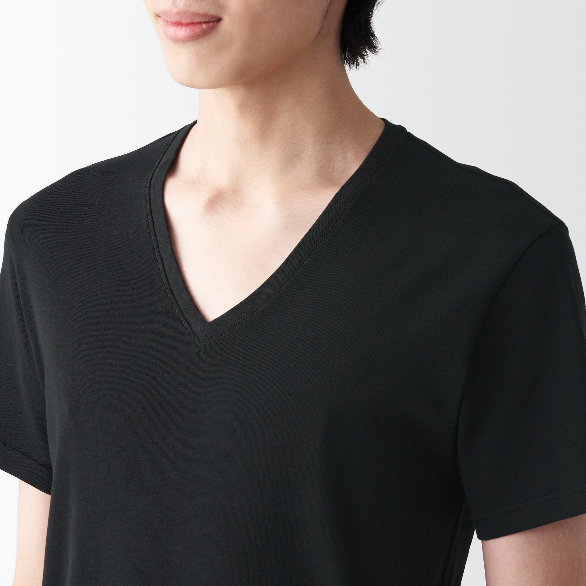 Men's Breathable Cotton V-Neck Short Sleeve T-Shirt